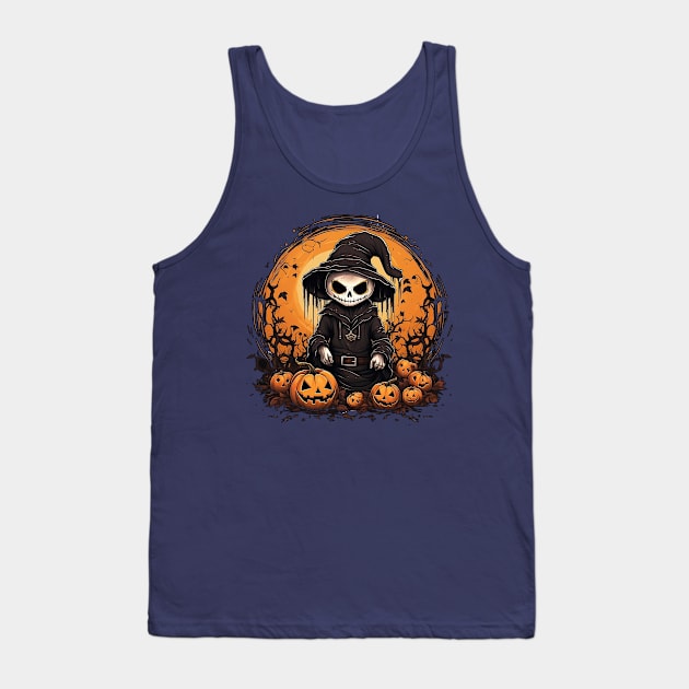 Cute Skull Mage for Halloween Tank Top by MK3